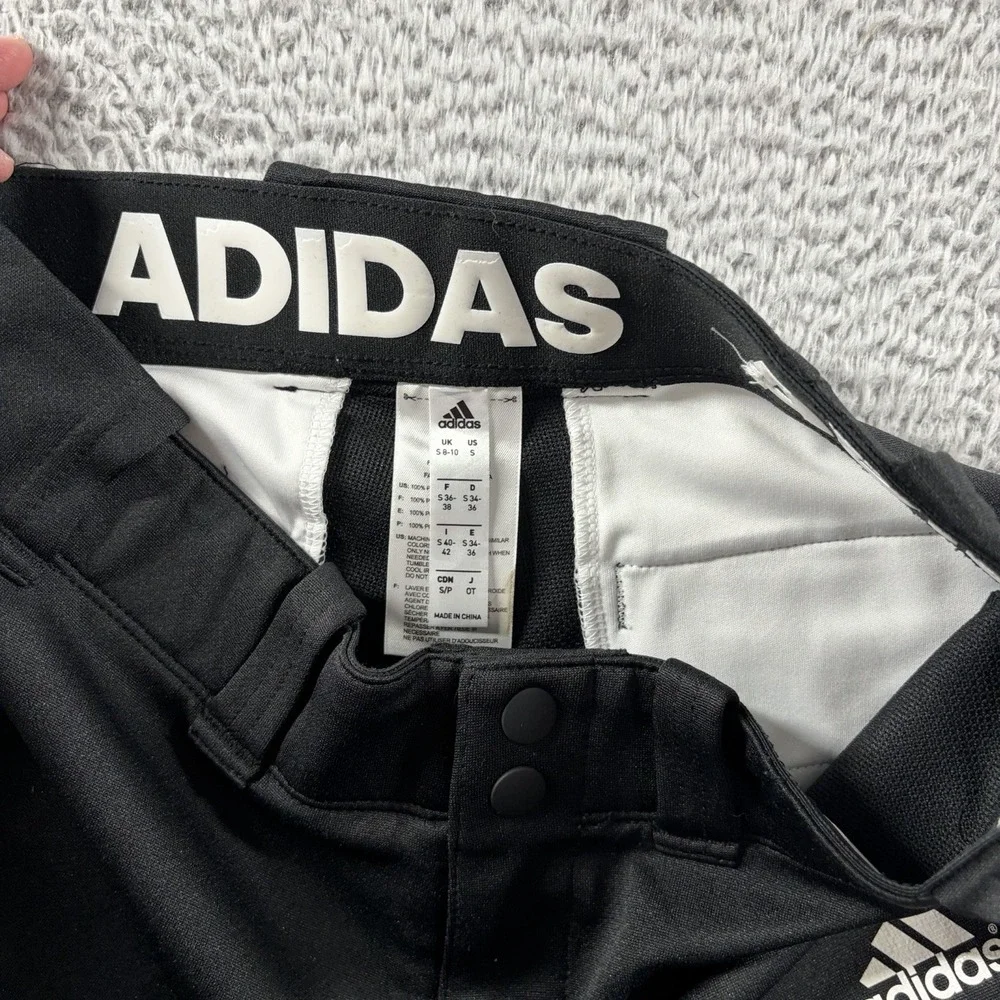 Adidas‎ Baseball Pants Black Youth Small Triple Stripe Reinforced Knee